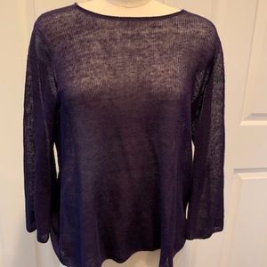 Linen Sheer Dark Blue Eileen Fisher Sweater